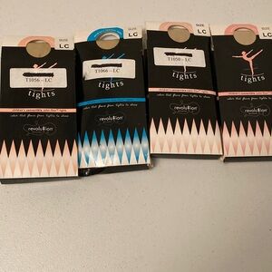 Revolution Tights in Dark Tan and Classic Pink